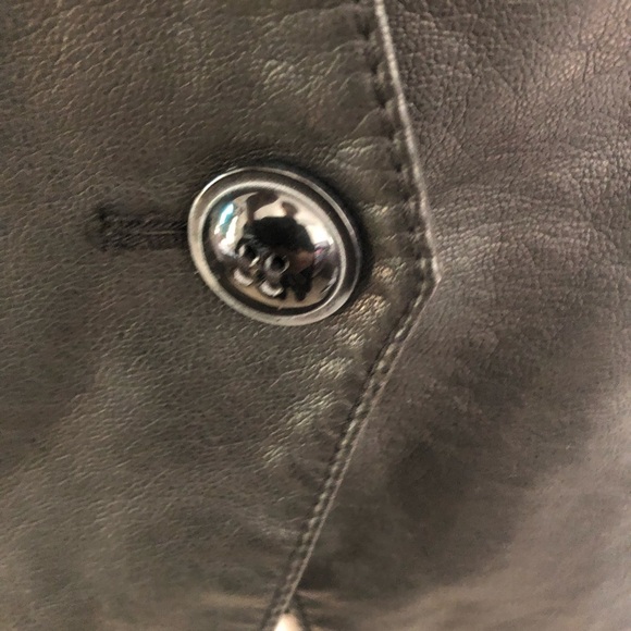 BLACK RIVET Faux-Leather Blazer Jacket - Picture 15 of 15